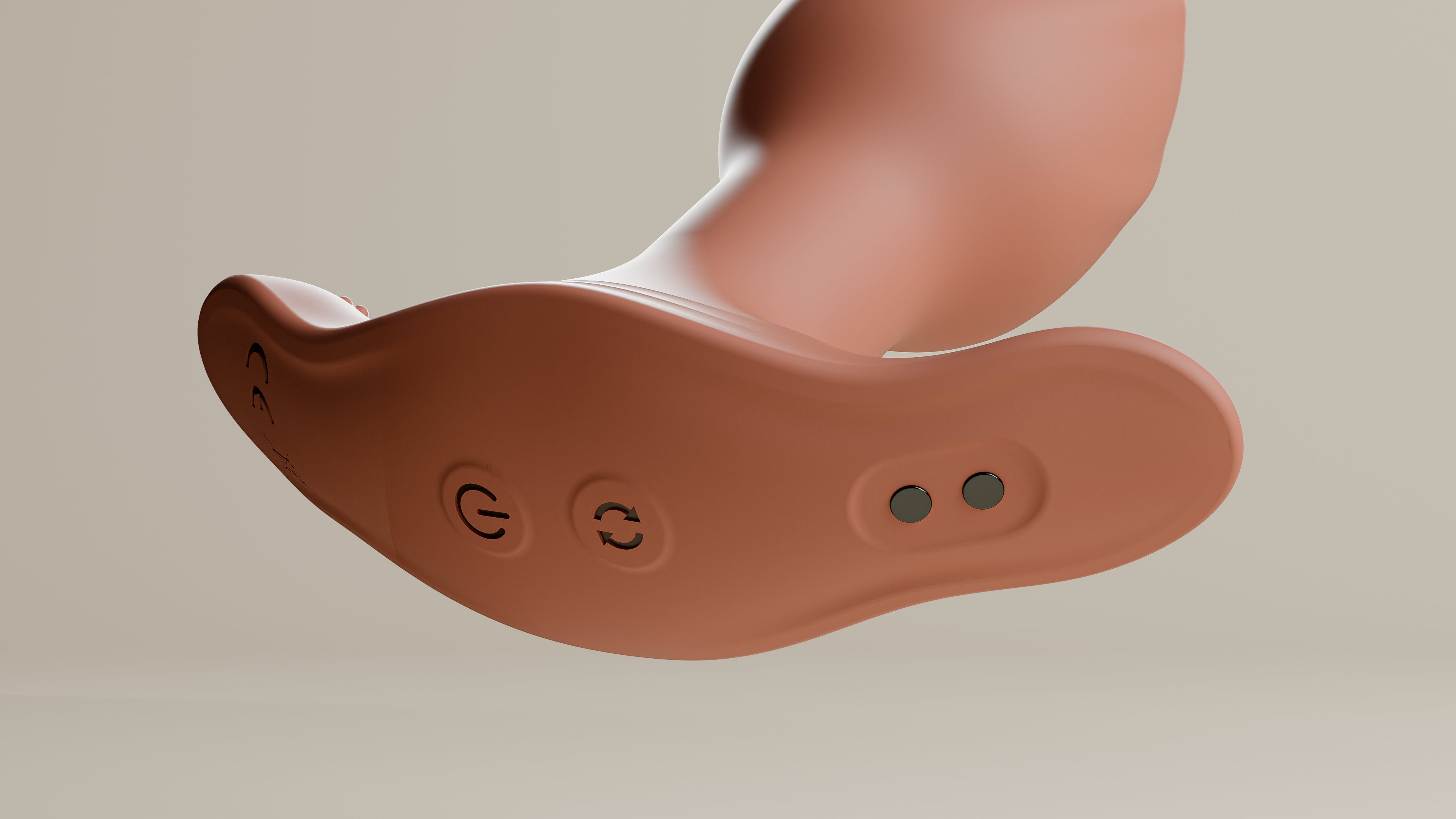 Vibrating and Rotating Buttplug details button downside 