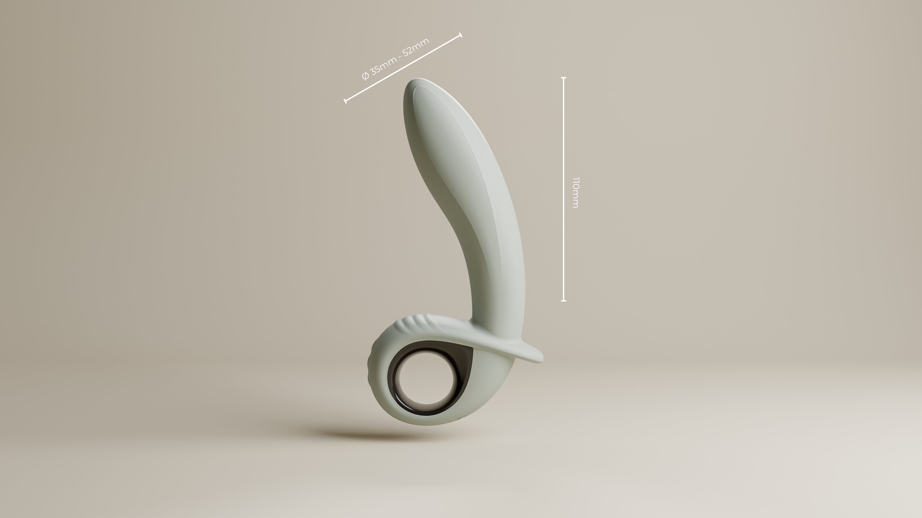 vibrating anal vibrator side profile right with measurements