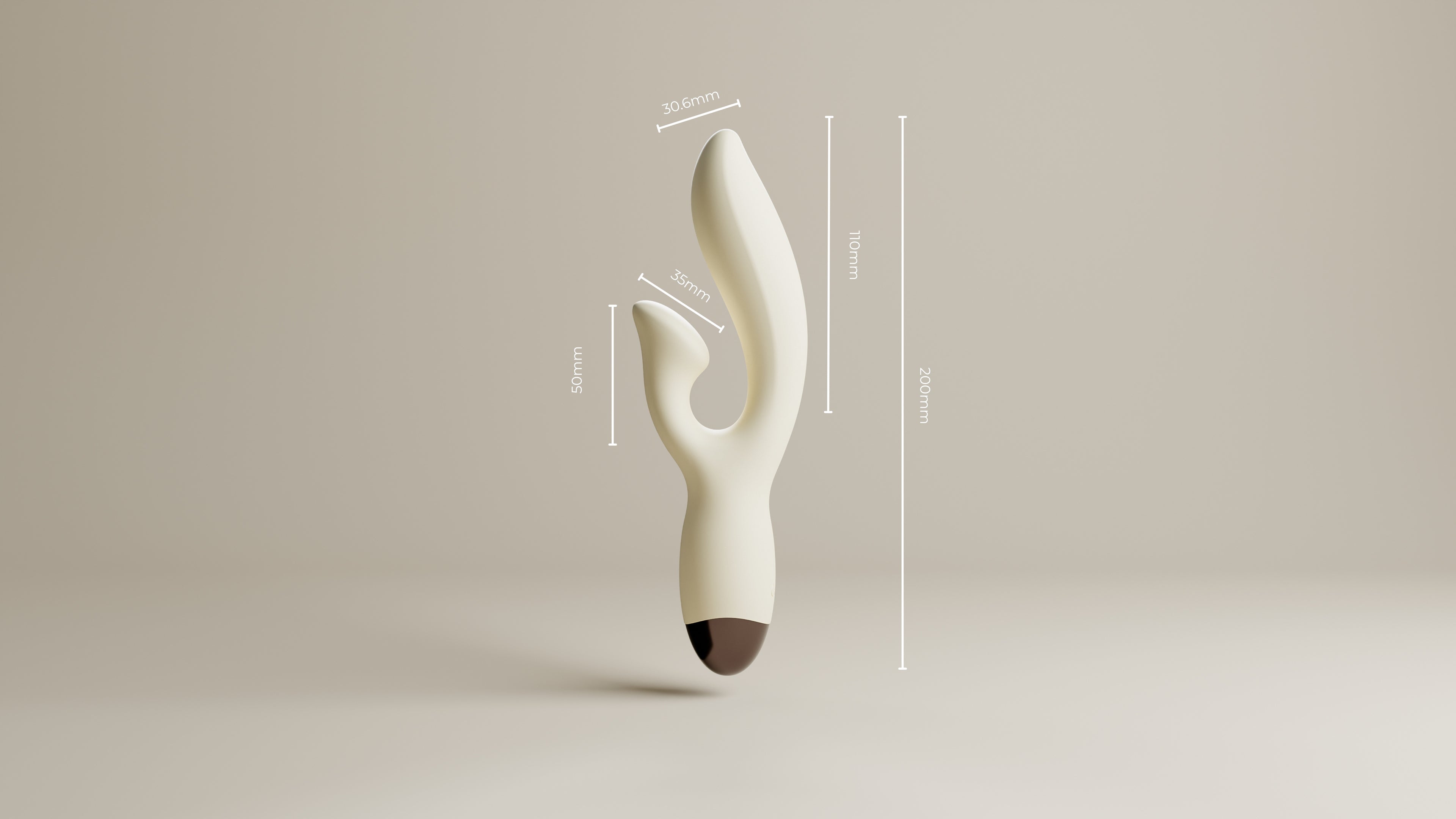 Tarzan vibrator side profile right with measurements